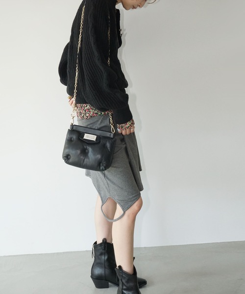 chuclla（チュクラ）の「キーネック ケーブルニットトップ chw25a039（ニット/セーター・レディース・アイボリー/ブラック・FREE）」の11枚目の写真