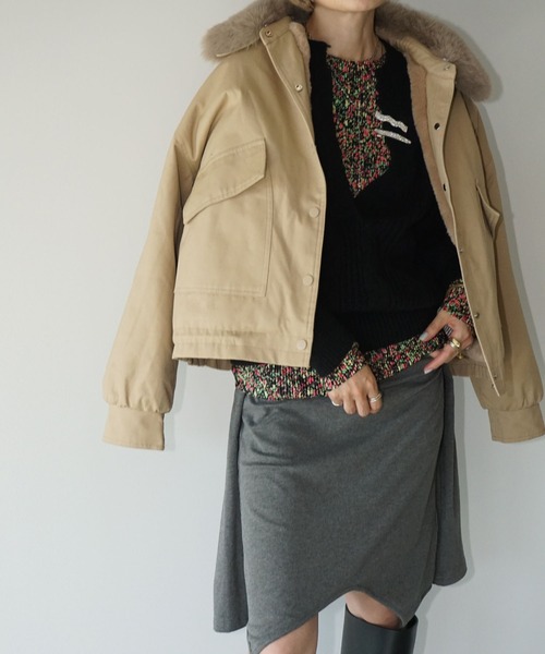 chuclla（チュクラ）の「キーネック ケーブルニットトップ chw25a039（ニット/セーター・レディース・アイボリー/ブラック・FREE）」の13枚目の写真