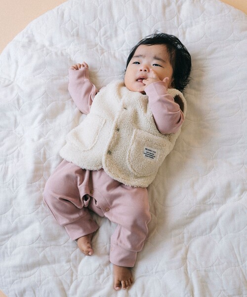 BEAMS mini（ビームスミニ）の「【WEB限定】ベビー ボア ベスト 2025FW（70～80cm）（ベスト・キッズ・ブラウン系その他4/ホワイト系その他5・80/70）」の6枚目の写真