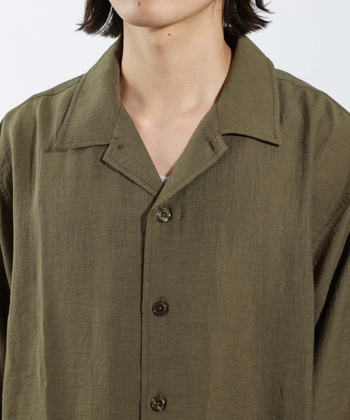 BAYFLOW（ベイフロー）の「[セットアップ可]クールタッチリネン長袖シャツ【接触冷感】（シャツ/ブラウス・メンズ・カーキ/チャコールグレー・MEDIUM/LARGE）」の15枚目の写真
