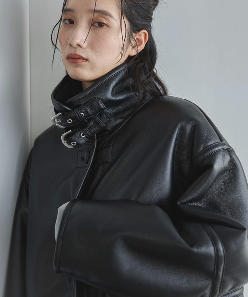 feepur(フェピュール)の「フェイクムートンB-3フライトジャケット(ムートンコート・レディース・ブラック/ブラウン・MEDIUM)」の18枚目の写真