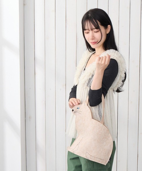 ROOTOTE(ルートート)の「ルートート/EU.デリ(親).オスワリネコ-B(トートバッグ・レディース・ブラウン/グレー/ブラック/ホワイト・FREE)」の1枚目の写真
