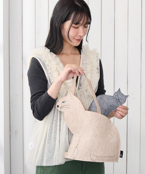 ROOTOTE(ルートート)の「ルートート/EU.デリ(親).オスワリネコ-B(トートバッグ・レディース・ブラウン/グレー/ブラック/ホワイト・FREE)」の9枚目の写真