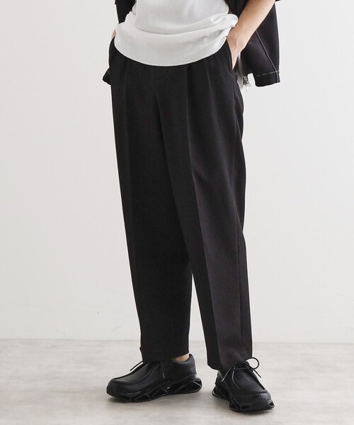 tk.TAKEO KIKUCHI（ティーケータケオキクチ）の「【セットアップ対応】テッククレープルーズテーパードパンツ（その他パンツ・メンズ・チャコールグレー/ブラック/ライトベージュ/ブラウン系その他・03/02/01）」の2枚目の写真