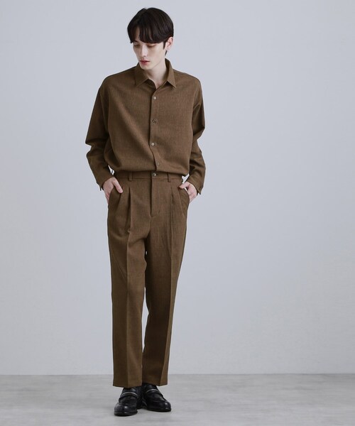 tk.TAKEO KIKUCHI（ティーケータケオキクチ）の「【セットアップ対応】テッククレープルーズテーパードパンツ（その他パンツ・メンズ・チャコールグレー/ブラック/ライトベージュ/ブラウン系その他・03/02/01）」の21枚目の写真