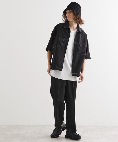 tk.TAKEO KIKUCHI（ティーケータケオキクチ）の「【セットアップ対応】テッククレープルーズテーパードパンツ（その他パンツ・メンズ・チャコールグレー/ブラック/ライトベージュ/ブラウン系その他・03/02/01）」の8枚目の写真