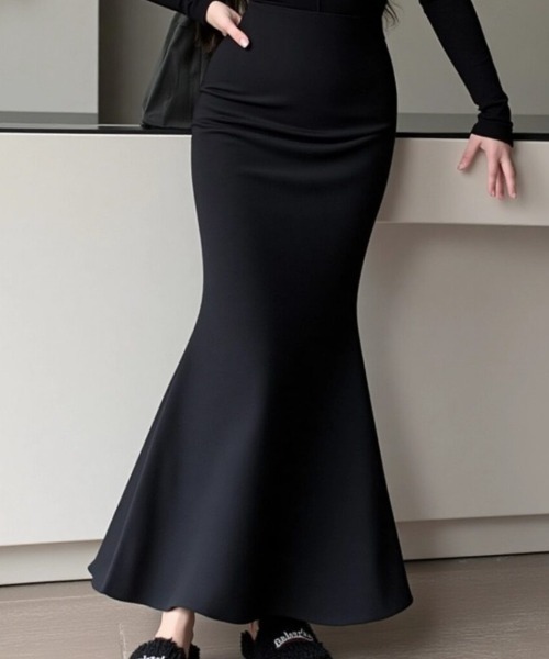 cammie(キャミー)の「マーメイドフレアスカート(スカート・レディース・ブラウン/ブラック・LARGE/MEDIUM)」の4枚目の写真