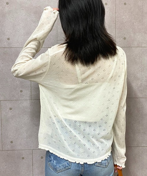 NANEA(ナネア)の「クロップド丈フリルシアーカーディガン(カーディガン/ボレロ・レディース・ホワイト/ブラック/ピンク/アイボリー・フリー)」の17枚目の写真