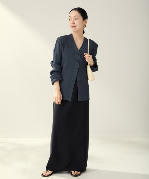 plage（プラージュ）の「《追加》R’IAM RIBシェイプカーディガン（カーディガン/ボレロ・レディース・ブラウン/チャコールグレー・FREE）」の6枚目の写真