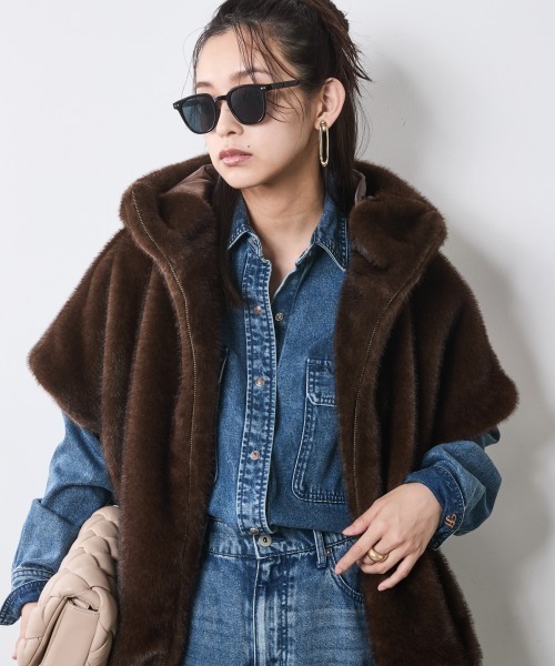 フェイクファーベスト＜大きいサイズ有＞シックスタイル（ベスト