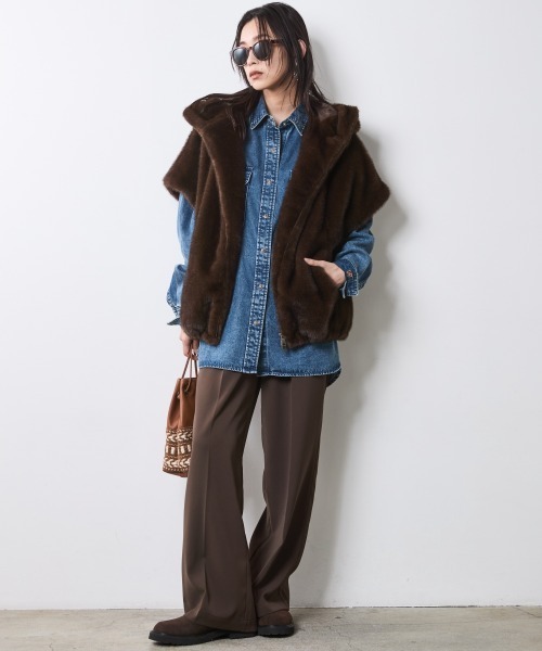 フェイクファーベスト＜大きいサイズ有＞シックスタイル（ベスト