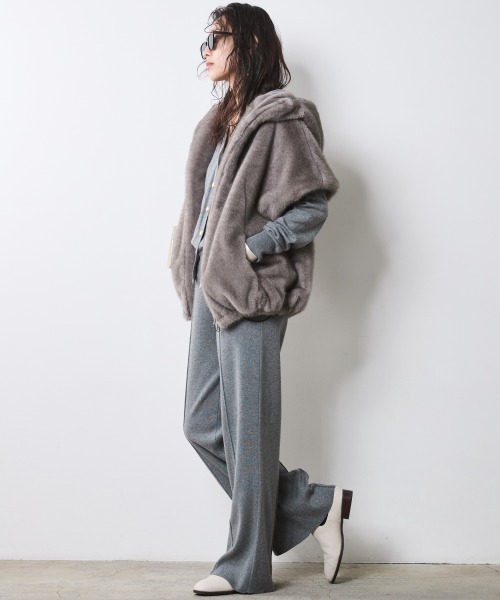 CHIC STYLE（シックスタイル）の「フェイクファーベスト＜大きいサイズ有＞シックスタイル（ベスト・レディース・ブラウン系/グレー系・M/L/LL/3L/4L/5L）」の9枚目の写真