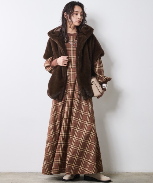 フェイクファーベスト＜大きいサイズ有＞シックスタイル（ベスト