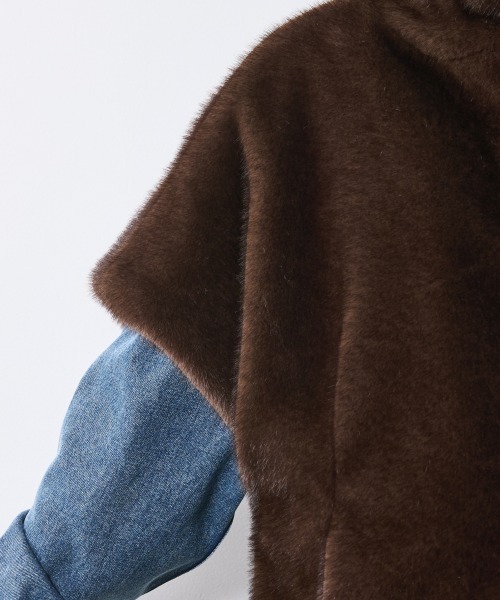 CHIC STYLE（シックスタイル）の「フェイクファーベスト＜大きいサイズ有＞シックスタイル（ベスト・レディース・ブラウン系/グレー系・M/L/LL/3L/4L/5L）」の17枚目の写真