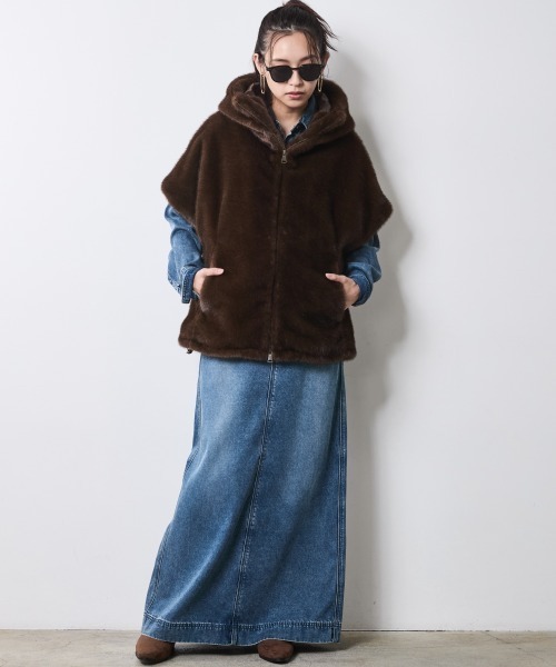 フェイクファーベスト＜大きいサイズ有＞シックスタイル（ベスト