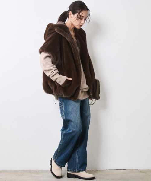 セール】フェイクファーベスト＜大きいサイズ有＞シックスタイル