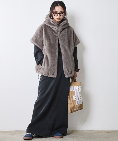 フェイクファーベスト＜大きいサイズ有＞シックスタイル（ベスト