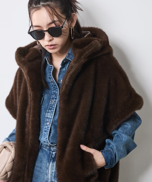 フェイクファーベスト＜大きいサイズ有＞シックスタイル（ベスト