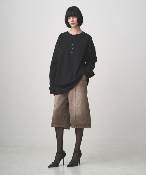 Juha（ユハ）の「THERMAL HENLEY（Tシャツ/カットソー・メンズ・ナチュラル/ブラック・3/4）」の3枚目の写真