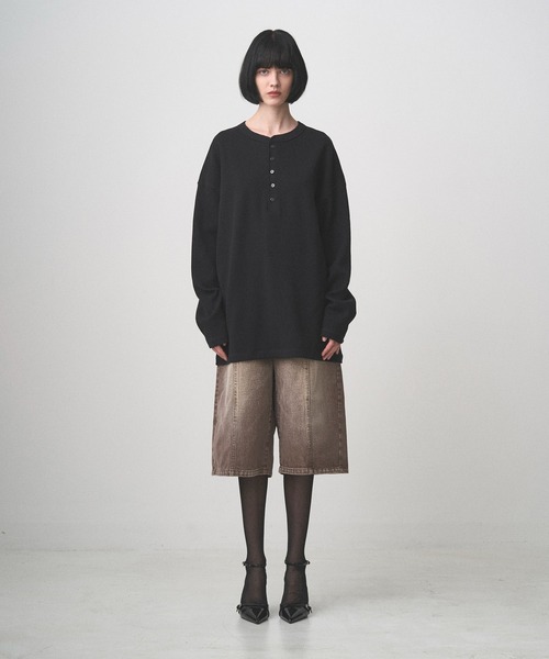 Juha（ユハ）の「THERMAL HENLEY（Tシャツ/カットソー・メンズ・ナチュラル/ブラック・3/4）」の4枚目の写真