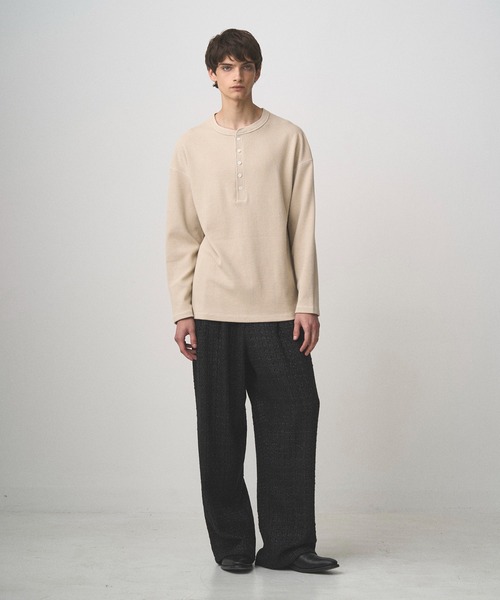Juha（ユハ）の「THERMAL HENLEY（Tシャツ/カットソー・メンズ・ナチュラル/ブラック・3/4）」の7枚目の写真