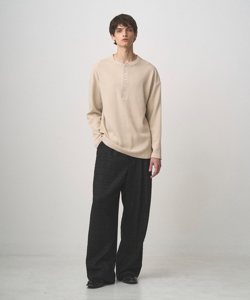 Juha（ユハ）の「THERMAL HENLEY（Tシャツ/カットソー・メンズ・ナチュラル/ブラック・3/4）」の8枚目の写真