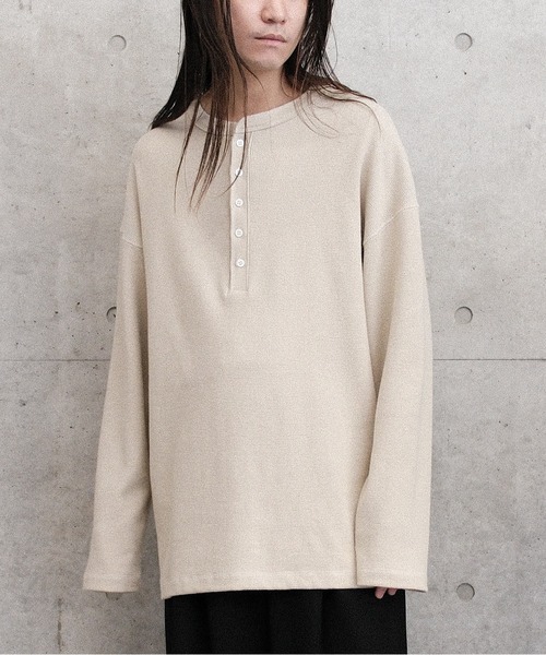 Juha（ユハ）の「THERMAL HENLEY（Tシャツ/カットソー・メンズ・ナチュラル/ブラック・3/4）」の12枚目の写真