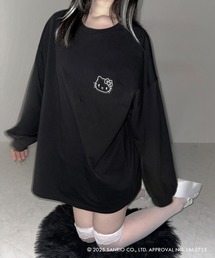 me+em select(~[ZNg)́y HELLO KITTY × me+em select zn[LeBhJrbOT ^ Hello Kitty embroidery big long sleeve T-Shirtsy ZbgAbvp\ z(TVc/Jbg\[)
