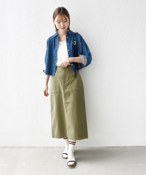 SHIPS(シップス)の「【WEB限定】〈洗濯機可能〉ベイカー フレア スカート(スカート・レディース・オリーブ/ベージュ・36/38)」の19枚目の写真