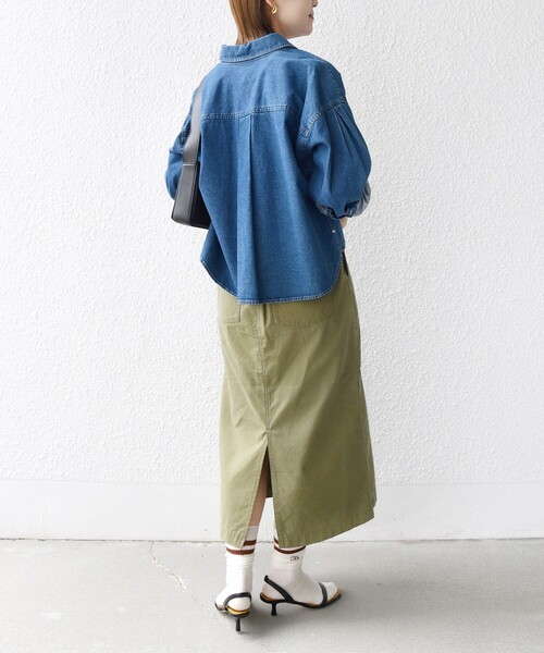 SHIPS(シップス)の「【WEB限定】〈洗濯機可能〉ベイカー フレア スカート(スカート・レディース・オリーブ/ベージュ・36/38)」の17枚目の写真