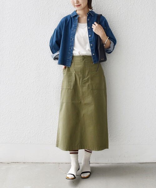 SHIPS(シップス)の「【WEB限定】〈洗濯機可能〉ベイカー フレア スカート(スカート・レディース・オリーブ/ベージュ・36/38)」の15枚目の写真