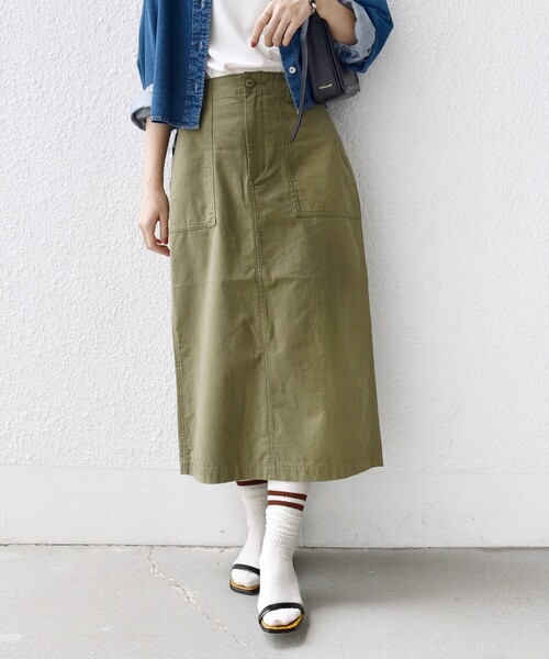 SHIPS(シップス)の「【WEB限定】〈洗濯機可能〉ベイカー フレア スカート(スカート・レディース・オリーブ/ベージュ・36/38)」の14枚目の写真