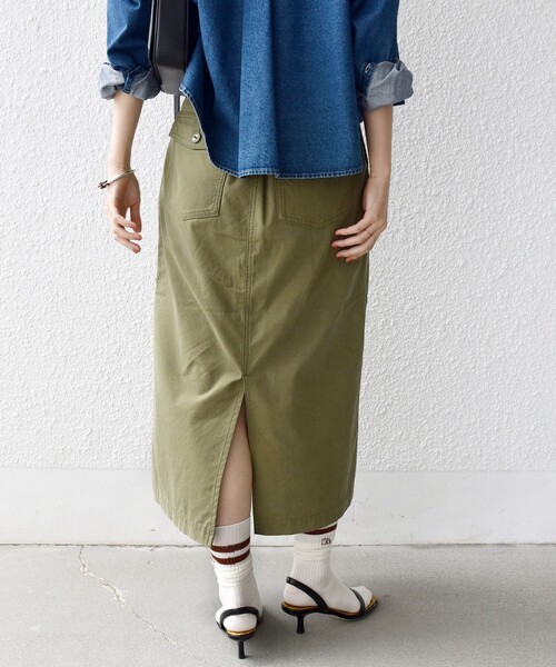 SHIPS(シップス)の「【WEB限定】〈洗濯機可能〉ベイカー フレア スカート(スカート・レディース・オリーブ/ベージュ・36/38)」の12枚目の写真