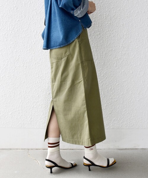 SHIPS(シップス)の「【WEB限定】〈洗濯機可能〉ベイカー フレア スカート(スカート・レディース・オリーブ/ベージュ・36/38)」の11枚目の写真