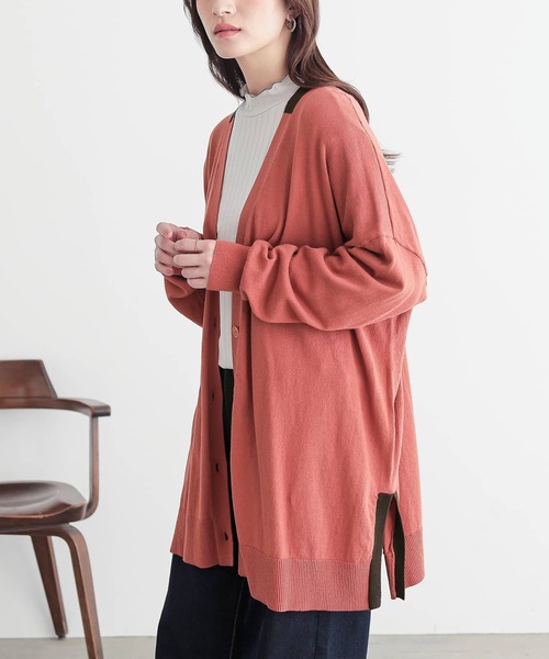 n'OrLABEL(ノアールレーベル)の「『配色ゆったりニットカーディガン』(カーディガン/ボレロ・レディース・杢グレー/ブラック/オレンジ・FREE)」の22枚目の写真