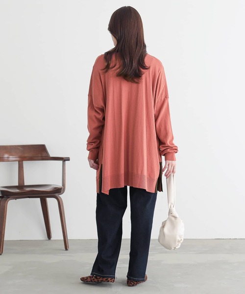 n'OrLABEL(ノアールレーベル)の「『配色ゆったりニットカーディガン』(カーディガン/ボレロ・レディース・杢グレー/ブラック/オレンジ・FREE)」の16枚目の写真