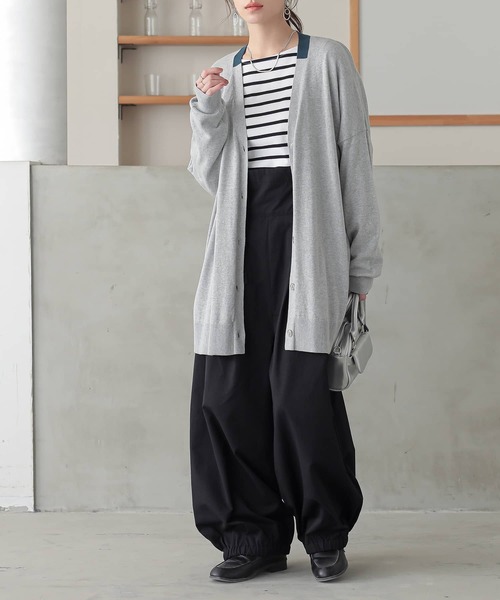 n'OrLABEL(ノアールレーベル)の「『配色ゆったりニットカーディガン』(カーディガン/ボレロ・レディース・杢グレー/ブラック/オレンジ・FREE)」の20枚目の写真