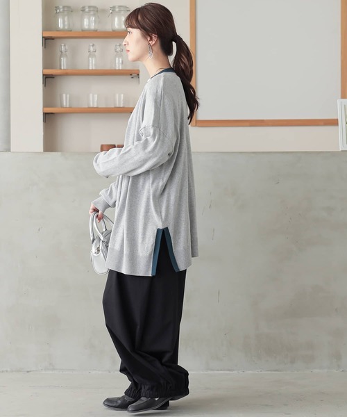 n'OrLABEL(ノアールレーベル)の「『配色ゆったりニットカーディガン』(カーディガン/ボレロ・レディース・杢グレー/ブラック/オレンジ・FREE)」の21枚目の写真