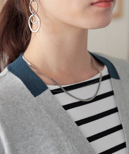 n'OrLABEL(ノアールレーベル)の「『配色ゆったりニットカーディガン』(カーディガン/ボレロ・レディース・杢グレー/ブラック/オレンジ・FREE)」の14枚目の写真