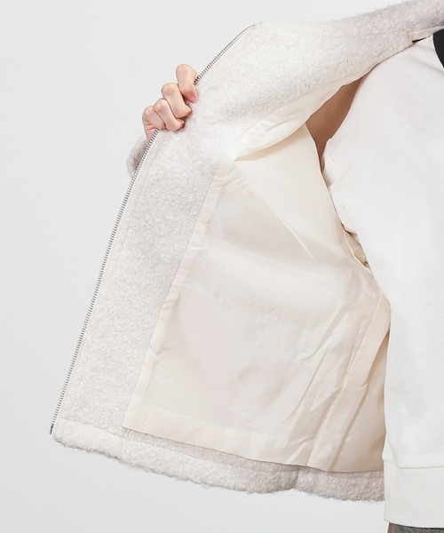 Honeys（ハニーズ）の「衿付ブルゾン（ブルゾン・レディース・ヘザーチャコール/ベージュ/ダークブラウン/アイボリー・L/M）」の9枚目の写真