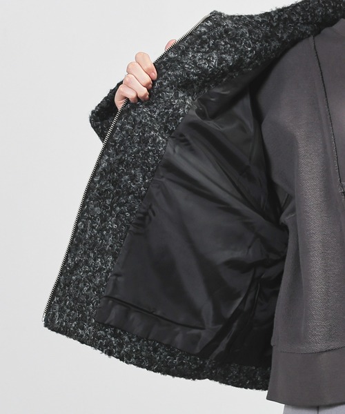 Honeys（ハニーズ）の「衿付ブルゾン（ブルゾン・レディース・ヘザーチャコール/ベージュ/ダークブラウン/アイボリー・L/M）」の13枚目の写真