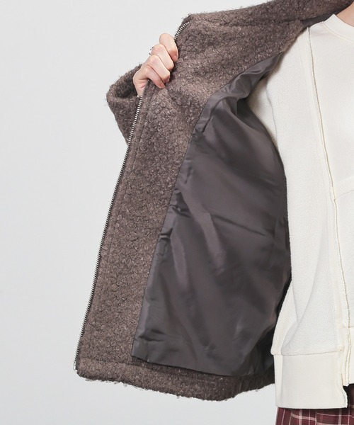 Honeys（ハニーズ）の「衿付ブルゾン（ブルゾン・レディース・ヘザーチャコール/ベージュ/ダークブラウン/アイボリー・L/M）」の17枚目の写真