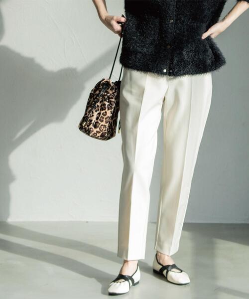 OPAQUE.CLIP（オペークドットクリップ）の「ウォームタッチ テーパードパンツ【洗濯機洗OK/ストレッチ】≪SS～LL≫（その他パンツ・レディース・ブラック/ブラック系/オフホワイト・38/40/36/34/42）」の2枚目の写真