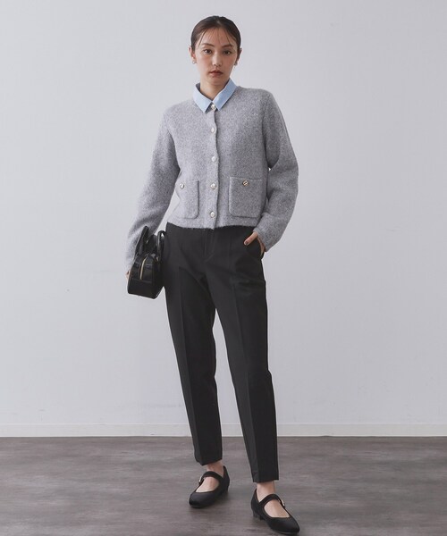 OPAQUE.CLIP（オペークドットクリップ）の「ウォームタッチ テーパードパンツ【洗濯機洗OK/ストレッチ】≪SS～LL≫（その他パンツ・レディース・ブラック/ブラック系/オフホワイト・38/40/36/34/42）」の7枚目の写真