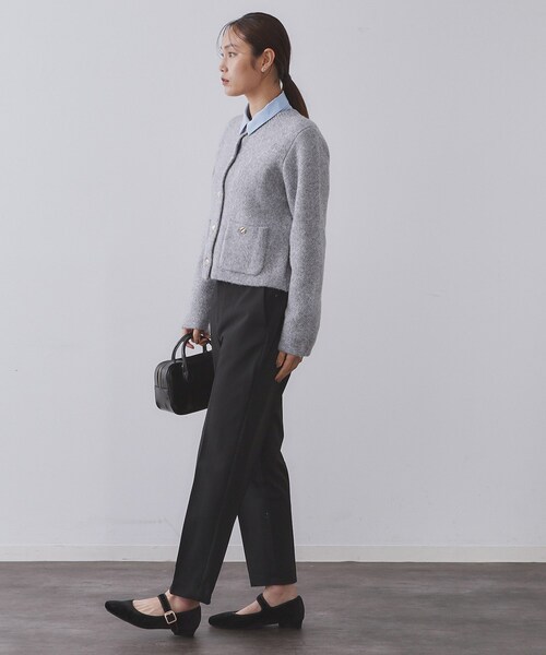 OPAQUE.CLIP（オペークドットクリップ）の「ウォームタッチ テーパードパンツ【洗濯機洗OK/ストレッチ】≪SS～LL≫（その他パンツ・レディース・ブラック/ブラック系/オフホワイト・38/40/36/34/42）」の8枚目の写真