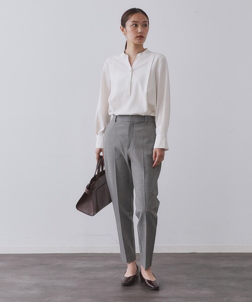 OPAQUE.CLIP（オペークドットクリップ）の「ウォームタッチ テーパードパンツ【洗濯機洗OK/ストレッチ】≪SS～LL≫（その他パンツ・レディース・ブラック/ブラック系/オフホワイト・38/40/36/34/42）」の11枚目の写真