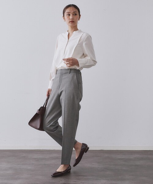 OPAQUE.CLIP（オペークドットクリップ）の「ウォームタッチ テーパードパンツ【洗濯機洗OK/ストレッチ】≪SS～LL≫（その他パンツ・レディース・ブラック/ブラック系/オフホワイト・38/40/36/34/42）」の12枚目の写真