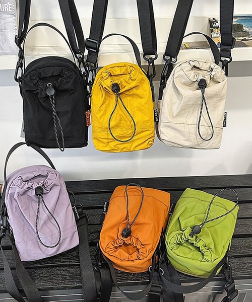 セール】【SETUP7】ミニショルダーサコッシュ ペットボトル収納 KNF146