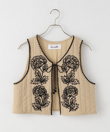 sara mallika(T }J)́ySARA MALLIKA/T}JzCOTTON DORI EMBROIDERY VEST(̑AE^[)