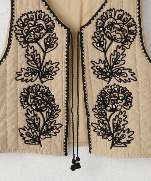 SARA MALLIKA サラマリカ　ベスト　刺繍 SARA MALLIKA/サラマリカ】COTTON DORI EMBROIDERY VEST（その他